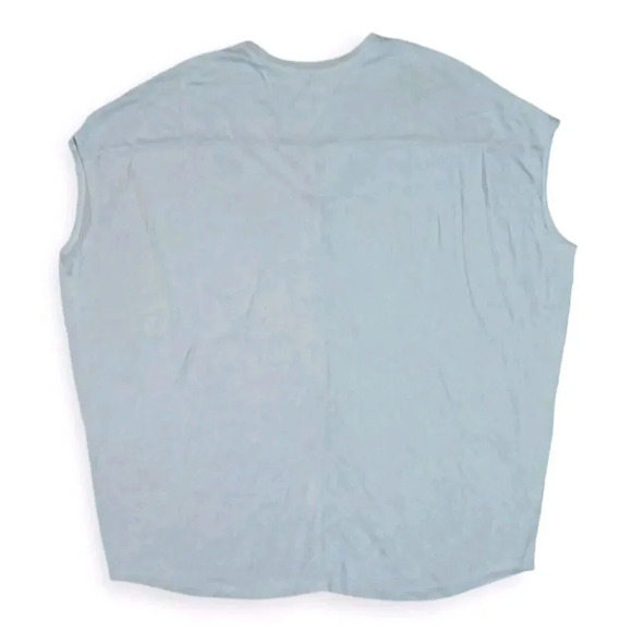 Vince Blue Boxy Notched Collar Blouse - Picture 2 of 7